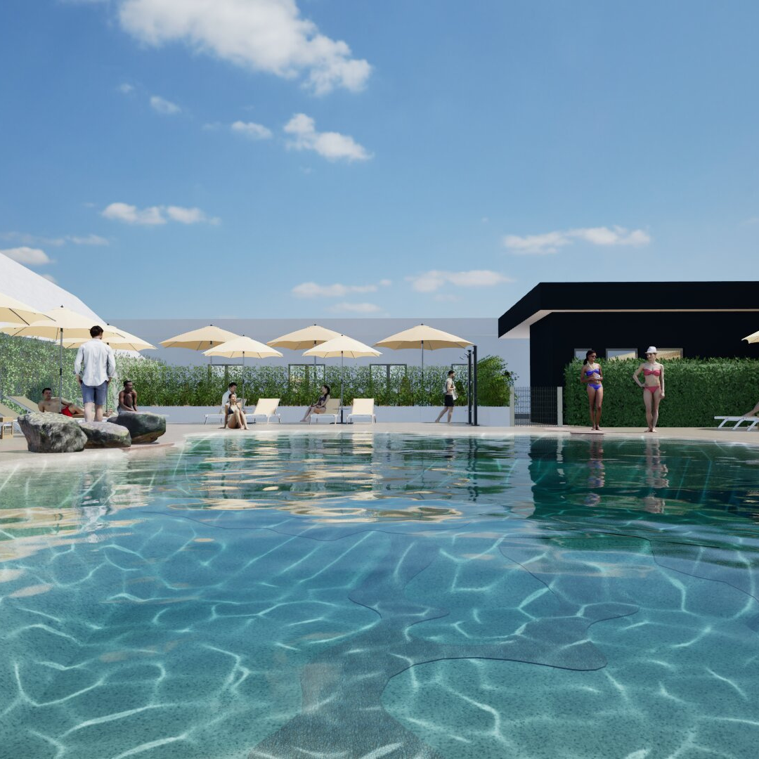 Vista aerea della piscina WEPADEL