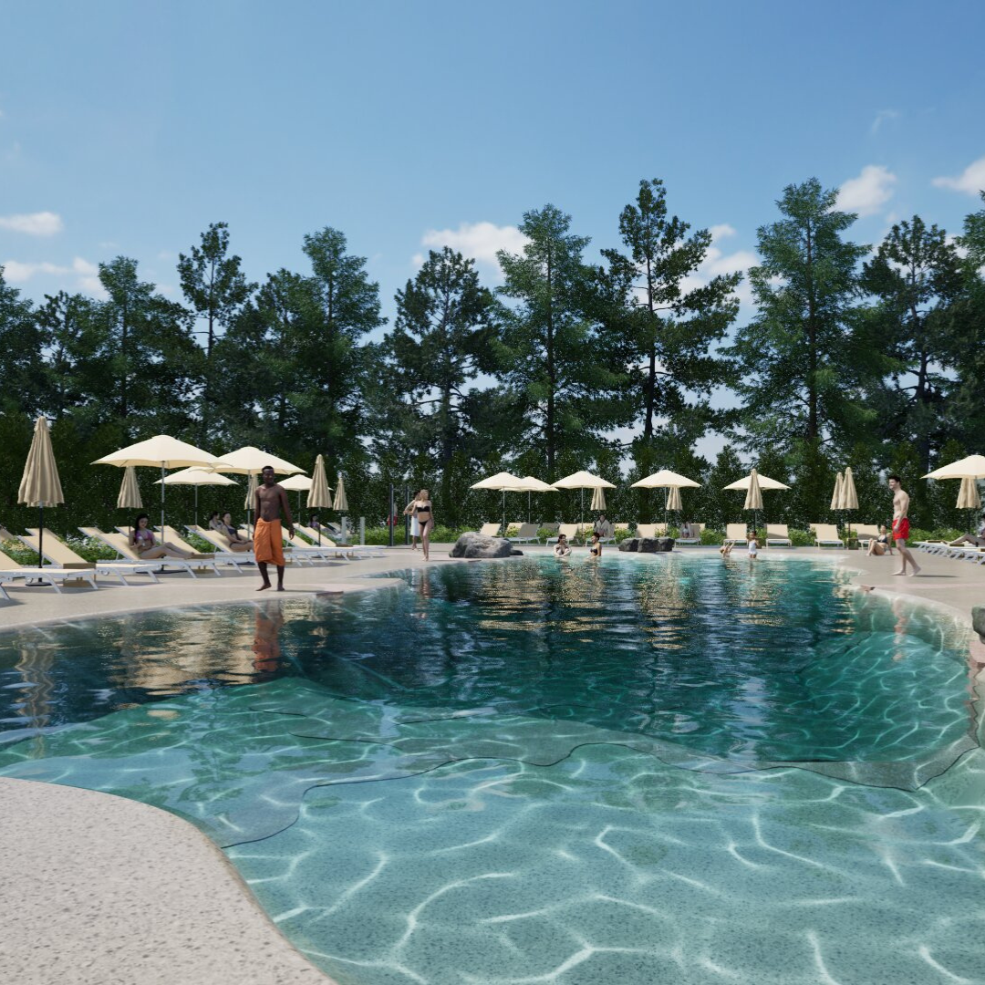 Lettini e area relax bordo piscina WEPADEL